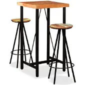 vidaXL 3-delige Barset massief acaciahout en gerecycled hout