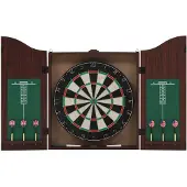 vidaXL Dartbord professioneel met kast en 6 darts sisal