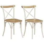 vidaXL Kruisstoelen 2 st massief mangohout wit