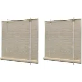 vidaXL Rolgordijnen 2 st 120x160 cm bamboe natuurlijk