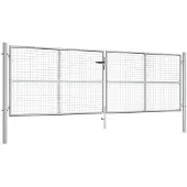 vidaXL Tuinpoort gegalvaniseerd staal 400x125 cm zilver