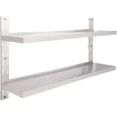 vidaXL Zwevend schap 2-laags 150x30 cm roestvrij staal
