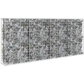 vidaXL Schanskorfmuur met deksels 200x20x85 cm gegalvaniseerd staal