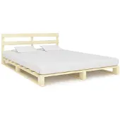 vidaXL Bedframe pallet massief grenenhout 160x200 cm