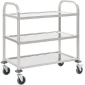vidaXL Keukenwagen 3-laags serveerwagen - RVS, 96,5 x 55 x 90 cm