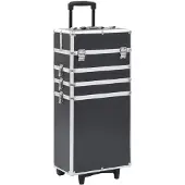 vidaXL Make-up trolley aluminium zwart