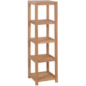 vidaXL Badkamer opbergrek 4-laags 42x42x165 cm massief teakhout
