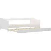 vidaXL Bedbank uittrekbaar grenenhout wit 90x200 cm