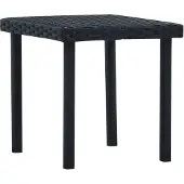 vidaXL Tuin bijzettafel zwart, 40x40x40 cm, polyrotan