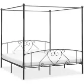 vidaXL Hemelbedframe metaal grijs 200x200 cm