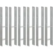 vidaXL Grondankers 6 st 9x6x60 cm gegalvaniseerd staal zilverkleurig