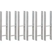 vidaXL Grondankers 6 st 14x6x60 cm gegalvaniseerd staal zilverkleurig