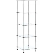 vidaXL Kastje 5-laags 40x40x130 cm gehard glas transparant
