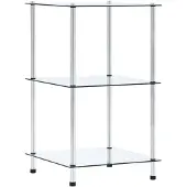 vidaXL Kastje 3-laags 40x40x67 cm gehard glas transparant