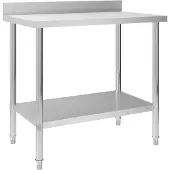 vidaXL Keukenwerktafel met spatscherm 100x60x93 cm roestvrij staal