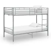 vidaXL Stapelbed metaal grijs 90x200 cm