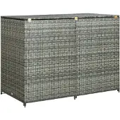 vidaXL Containerberging dubbel 148x77x111 cm poly rattan antraciet