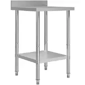 vidaXL Keukenwerktafel met spatscherm 60x60x93 cm roestvrij staal