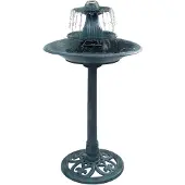vidaXL Vogelbadje met fontein 50x91 cm kunststof groen