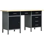 vidaXL Werkbank 160x60x85 cm staal zwart