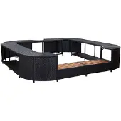 vidaXL Spa-ombouw vierkant 268x268x55 cm poly rattan zwart