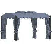 vidaXL Tonnelle avec rideaux 3x4 m Anthracite Acier