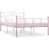 vidaXL Bedframe metaal roze 140x200 cm
