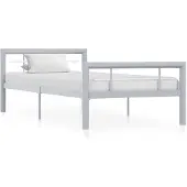 vidaXL Bedframe, grijs en wit, metaal, 100 x 200 cm