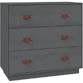 vidaXL Dressoir 80x40x75 cm massief grenenhout grijs