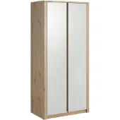 Meubella Kledingkast - Wit - Eiken - 90x53x197 - Garderobekast