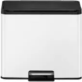 EKO - Essential 2 Recycler pedaalemmer 15+15 liter - Steel Polypropylene - wit - Prullenbak
