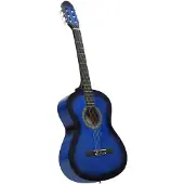 vidaXL Guitare classique pour débutants Bleu 4/4 39 Tilleul 70108