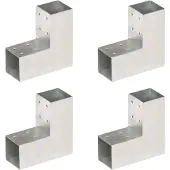 vidaXL Paalverbindingen 4 st L-vorm 71x71 mm gegalvaniseerd metaal