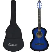 vidaXL Gitaar klassiek beginner met tas 4/4 39" blauw