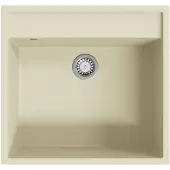 vidaXL Gootsteen met overloopgat graniet beige