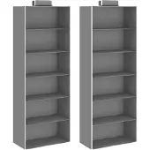 vidaXL Kledingorganisers hangend 2 st met 6 schappen stof