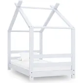 vidaXL Kinderbedframe massief grenenhout wit 70x140 cm