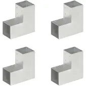 vidaXL Paalverbindingen 4 st L-vorm 91x91 mm gegalvaniseerd metaal