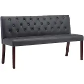 vidaXL Bankje 148,5 cm kunstsuède grijs