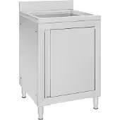 vidaXL Wastafelkast commercieel 60x60x96 cm roestvrij staal