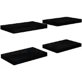 vidaXL Wandschappen zwevend 4 st 40x23,5x3,8 cm MDF hoogglans zwart
