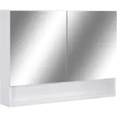 vidaXL Badkamerspiegelkast LED 80x15x60 cm MDF wit
