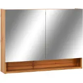 vidaXL Badkamerspiegelkast LED 80x15x60 cm MDF eikenkleurig