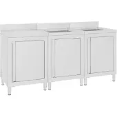 vidaXL Wastafelkast commercieel 180x60x96 cm roestvrij staal