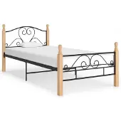 vidaXL Bedframe, zwart, metaal, 90x200 cm