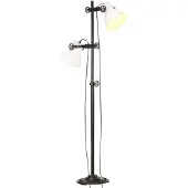 Möbelando vidaXL Vloerlamp, 2 lampen, wit, E27, gietijzer