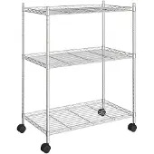 vidaXL Opbergrek met wielen 3-laags 150 kg 60x35x81 cm chroomkleurig