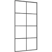 vidaXL Schuifdeur 102,5x205 cm aluminium en ESG-glas zwart