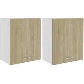 vidaXL Hangkasten, 2 stuks, Lyon, Sonoma-eikenhout, 50x31x60 cm, houtvezel