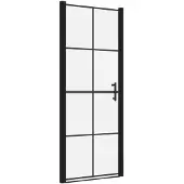 vidaXL Douchedeuren 81x195 cm gehard glas zwart